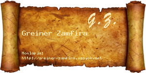 Greiner Zamfira névjegykártya